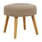 17" Brown Chevron Textured Stool with Wooden Legs